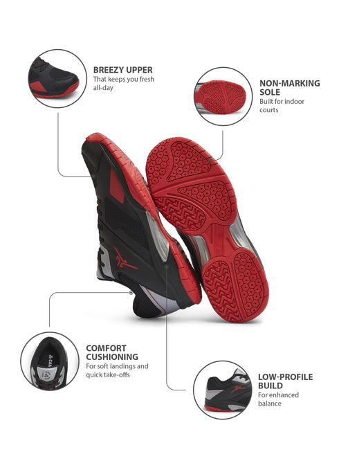 NET RUSH Black Men's Badminton Shoes