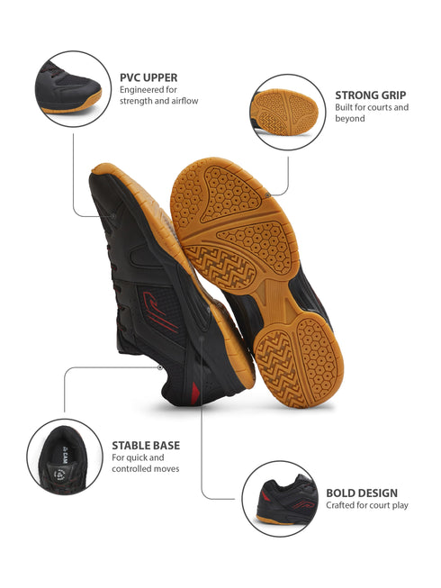 SWIFT COURT Black Men's Badminton Shoes