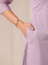 Lavender Dobby Pure Cotton Self Design Straight Kurta Pant Set