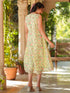 Light Green Georgette Floral Printed A-Line Dress