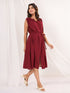 Janasya Women's Maroon Rayon Solid A-line Dress