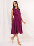 Janasya Women's Wine Rayon Solid A line Dress