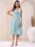 Light Blue Dobby Chiffon Self Design A-Line Dress