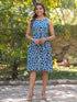 Blue Pure Cotton Abstract Printed A-line Dress