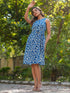 Blue Pure Cotton Abstract Printed A-line Dress