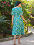 Multicolor Cotton Floral Printed Fit & Flare Dress