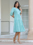 Blue Pure Cotton Solid Tiered Dress