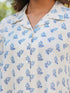 Off White Pure Cotton Floral Printed A-Line Shirt Dress