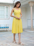 Yellow Pure Cotton Solid A-line Dress