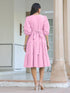 Light Pink Pure Cotton Solid Tiered Dress