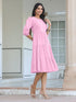 Light Pink Pure Cotton Solid Tiered Dress