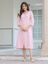 Pink Cotton Solid A-line Dress