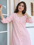 Pink Cotton Solid A-line Dress