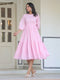 Light Pink Pure Cotton Solid Tiered Dress
