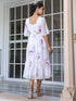 White Georgette Floral Printed Fit & Flare Dress