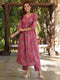 Pink Pure Cotton Floral Printed A-Line Kurta Pant Set