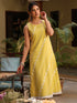 Yellow Pure Cotton Embroidered Straight Kurta Pant Set