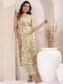 White Pure Cotton Floral Printed Straight Kurta Set