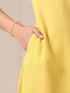 Yellow Cotton Solid Straight Kurta