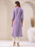 Lavender Cotton Solid Straight Kurta