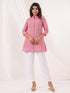 Janasya Women's Pink Cotton Solid Straight Short Kurti