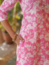 Pink Pure Cotton Floral Printed Straight Kurta Pant Set