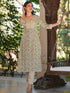 Off White Pure Cotton Floral Printed Straight Kurta Set