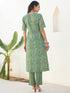 Green Pure Cotton Paisley Printed Straight Kurta Set