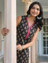 Black Pure Cotton Floral Printed Straight Kurta Set
