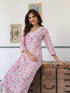 Light Pink Pure Cotton Floral Printed Straight Kurta Pant Set