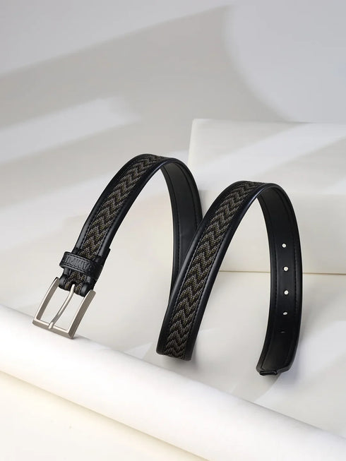 Jacquard Braided Black Unisex Belt