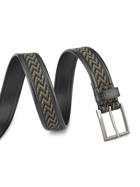 Jacquard Braided Black Unisex Belt