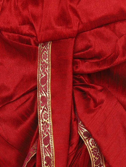 Boy's Rose Gold Silk Blend Kurta and Dhoti Set