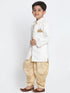 Boy's White Jute Silk Blend Sherwani Set