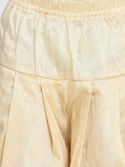 Boy's White Jute Silk Blend Sherwani Set
