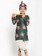 Boy's Yellow Krishna Style Kurta And Dhoti Set