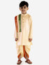 Boy's Cream Cotton Kurta Dhoti and Dupatta Set