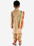 Boy's Rose Gold Cotton Blend Kurta Dhoti and Dupatta Set