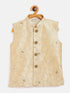 Beige Silk Blend Embroidered Nehru Jacket
