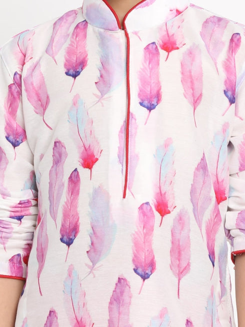 Boy's Cotton Silk Digital Printed Kurta and Pyjama Set