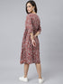 Maroon Cotton Floral Print Angrakha Western Dress