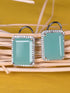 Sea Green Square Studs Earrings