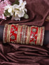Set Of 2 GoldPlated Red & White KundanStudded Bangles