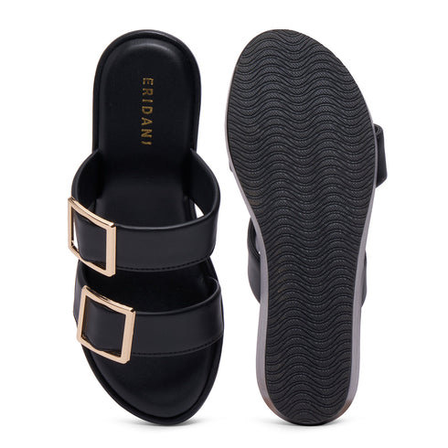 Jenaa Buckle Wedge Sandals