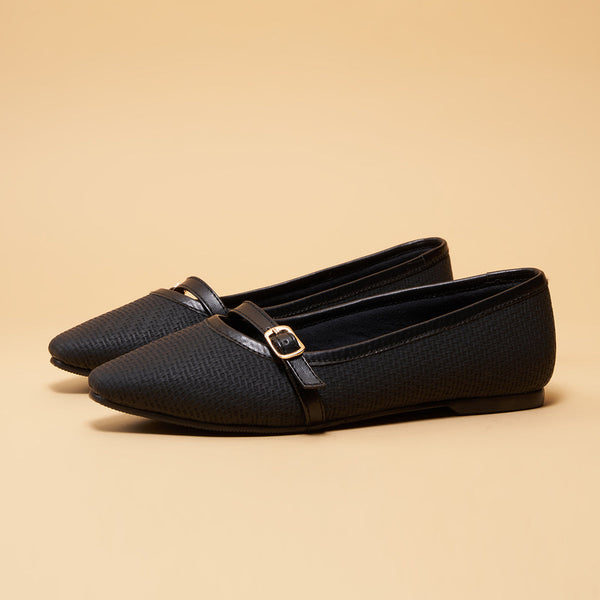 Klara Textured Ballerinas