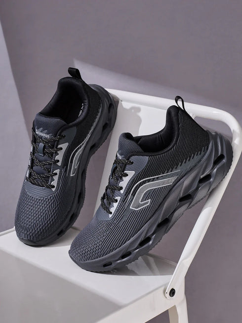 LOOPD Black Men's Running Shoes
