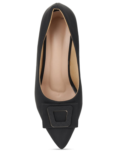 Black Block Pumps Heels Sandals for Women
