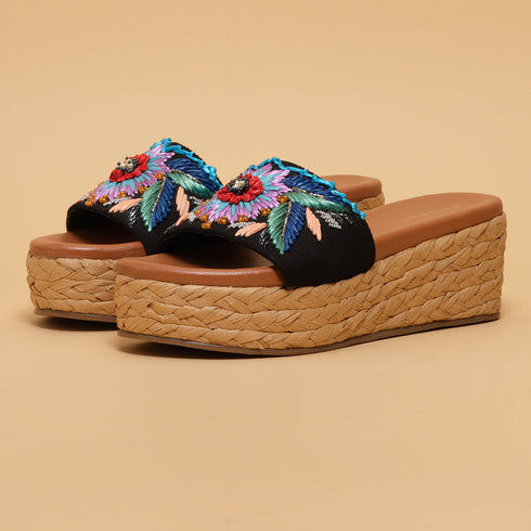 Lily Embroidered Wedges