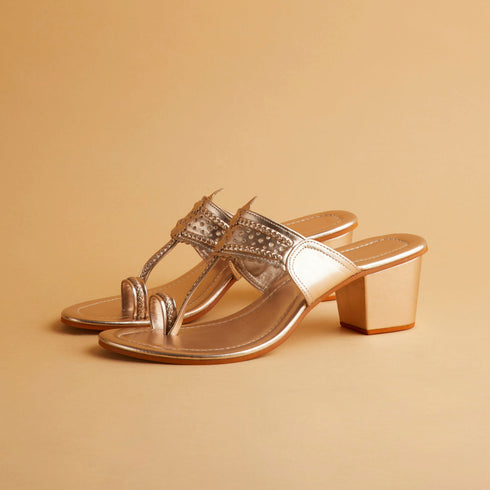 Liza Metallic Kolhapuri Heels