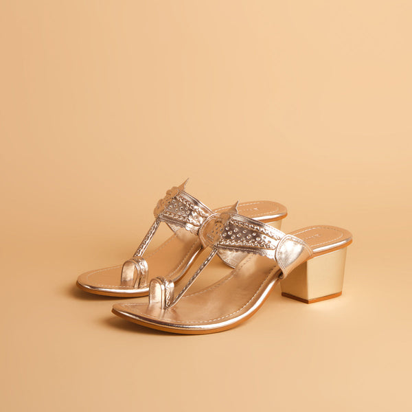 Liza Metallic Kolhapuri Heels